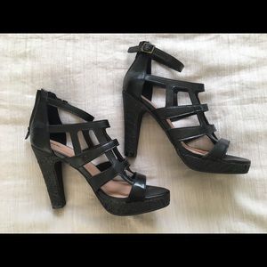Black strappy heels